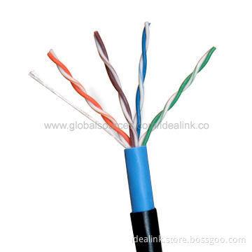 CAT5 Outdoor LAN Cable with Low-frequency, 24 AWG Waterproof PE Jacket Network Cable